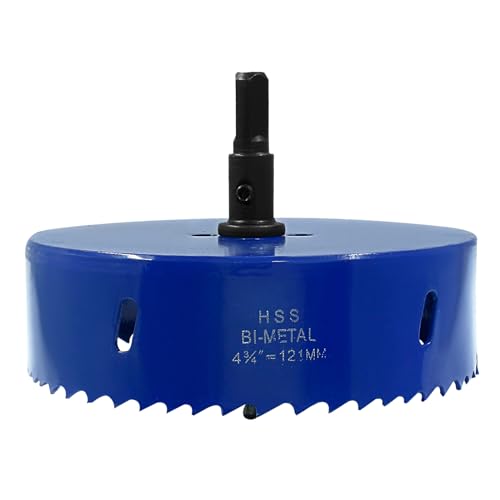 Image of Luomorgo 121mm /4 3 /4 inch Hole Saw, 1 1 /4 inch Cutting Depth | HSS Bi-Metal, For Wood Cornhole Boards, For Plastic Drywall, For Metal Sheet