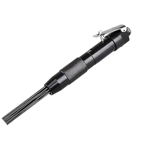 Air Pneumatic Needle Scaler 4400 RPM 12 Needles Air Needle Slag Cleaner Deburring Tool Dirt Rust Paint Corrosion Removing Tool for Welders Workshop DIY (Black)