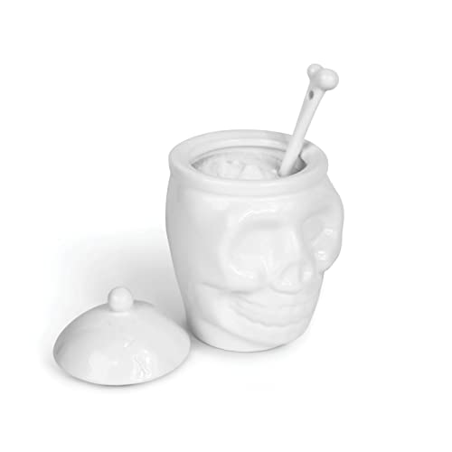 Bell Book And Candle Sugar Skull Sugar Bowl With Bone Spoon - 12 Oz - Spooky Valentines Day Gifts, Goth Valentines Day Decor -Witchy Gifts, Goth Gifts For Women, Spooky Gifts - Spooky Gothic Tea Set #TOP6