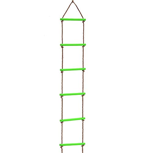 POENVFPO Échelle de Corde d'escalade, Montants en Bois, Charge Lourde 300 Kg, Idéale pour Les Jeux en Plein Air des Enfants