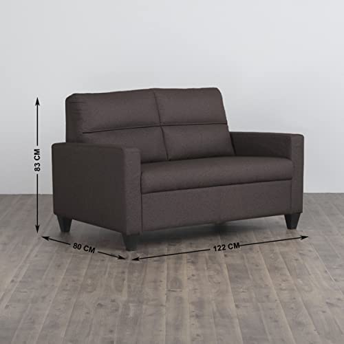 Image of Home Centre Helios Clary Brown Fabric 2-Seater Sofa - 122cm