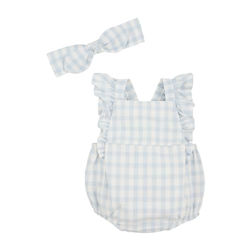 Bulle basique à carreaux bleus Mud Pie pour bébé garçon parfait pour les journées douces