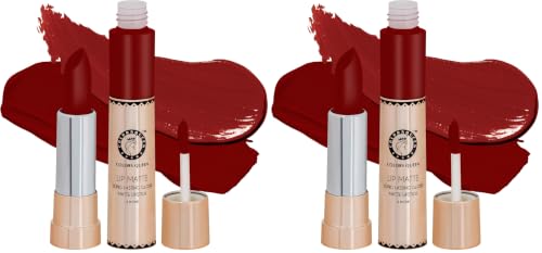 Image of Colors Queen 2 in 1 Matte Lipstick | Lip Matte | Long Lasting Gloss, Waterproof, Non Transferable | (20 - Coral Orange, 8g) (Pack of 2)