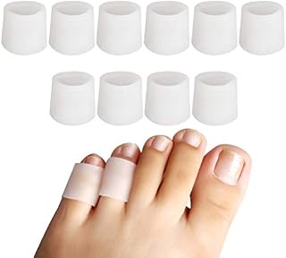 nuosen 5 Pairs Toe Protectors, Soft Gel Toe Sleeves For Corns Remover, Protecting From Blister Grinding Feet