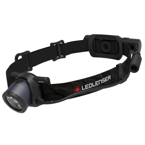 Ledlenser H8R LED Stirnlampe, 25 Jahres Jubiläum, 600 lm, USB‑C wiederaufladbare Kopflampe, 2× 18650 Akku, rotes Sicherheitslicht hinten, IP54, 10–120 Std, Laufzeit, Arbeitslampe, Campingausrüstung