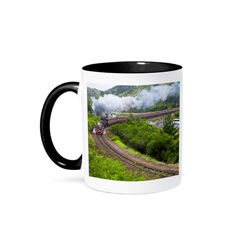 3dRose The Outeniqua Choo Tjoe, Knysna, Western Cape, South Africa. 11oz Two-Tone Black Mug