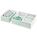 mDesign boîte de Rangement (Set de 2) – Caisse de Rangement pour l'armoire en 2 Tailles – Organiseur Placard en Tissu pour Le Rangement de Chaussettes, sous-vêtements, etc. – Vert Menthe
