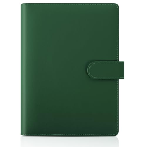 SKYDUE Ringbuch A5 Kunstleder, Budget Binder, Ordner (Innenpapier Nicht Enthalten), Organizer Für Büro Schule Und Reisearbeit(Dunkelgrün)