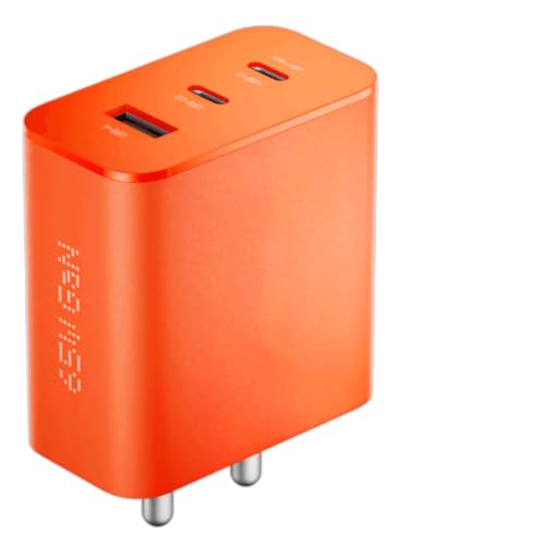 Image of 65W Super Fast Charger Adapter Compatible with Nothing Phone 1 / Phone 2A / 2a Plus / 2 /Buds, 65w GaN Power Charger Adapter for Mobile, Type C Charging Adaptor (Orange)