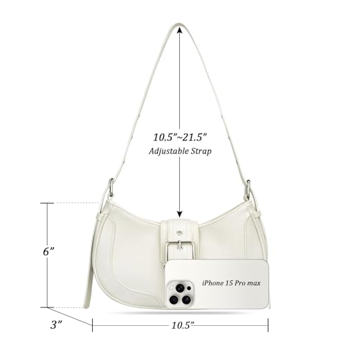 Image of KKXIU Shoulder Bags for Women Retro Vegan Leather Purse | Small Crescent Trendy Clutch | Y2K Underarm Hobo Handbag with Adjustable Strap