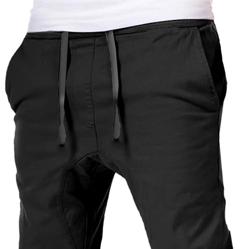 Men's Chino Joggers Casual Stretch Pants with Pockets Slim Fit Elastic Waistband Casual Pants for Work Travel4