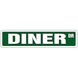 DINER Plaque de rue restaurant cuisine américaine sterling streamliner