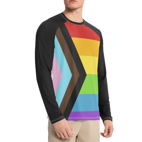 Camisa negra con bandera de orgullo arcoíris transpirable de manga larga 3
