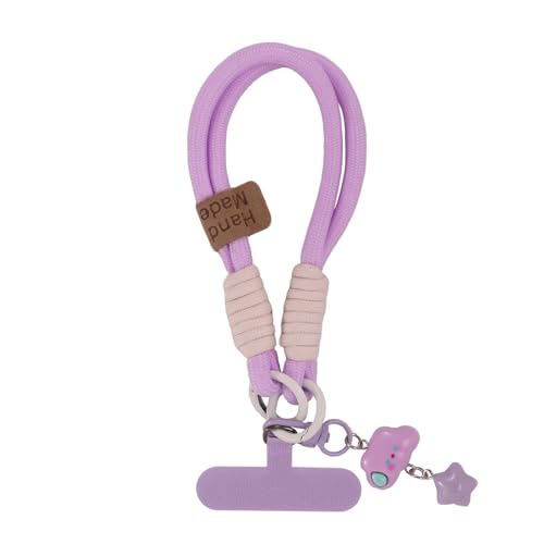 Votvloay Cordino per Cellulare Telefono Universale,Rimovibile Cordino da Collo Nylon Catena Collana Tracolla con Toppa di Fissaggio Compatibile con Smartphone dei Casi - Viola