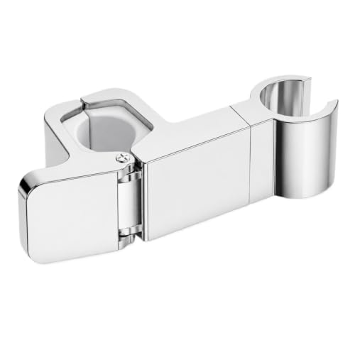 Support de douche à pince pour tige ronde argenté - Fixation barre de salle de bain