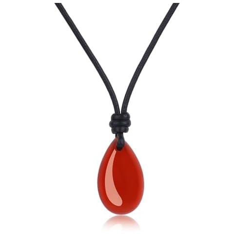 COAI Genuine Leather Red Carnelian Necklace Cover