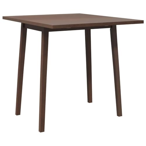 Table bois massif hévéa marron au design moderne et simple - 5