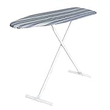 Seymour Home Products Adjustable Height, Freestanding T-Leg Ironing Board, Blue Stripe