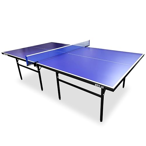 Sparnod Fitness STT-12 Indoor Table Tennis Table Ping Pong Table | 12mm MDF Top UV Protection Rust-Proof Steel Frame Foldable Design Space-Saving Compact Storage Durable Build Smooth Gameplay