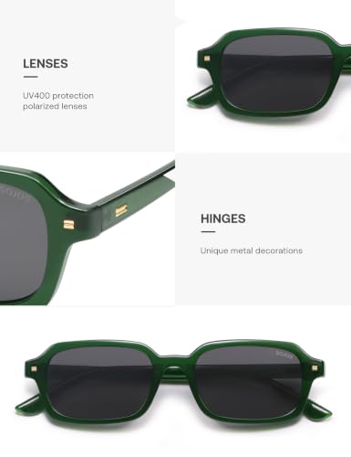 Image of SOJOS Trendy Rectangle Polarized Sunglasses Womens Mens SJ2610