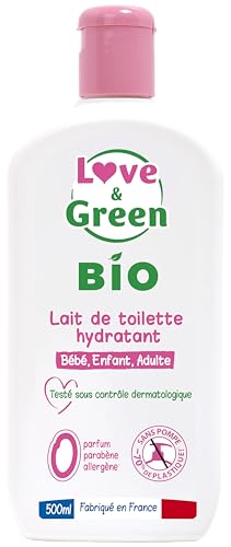Love & Green - Lait de Toilette Hydratant Bio 0% 500 ml - Fabriqué en France