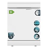Cecotec Geschirrspüler Bolero Aguazero 7000 Matt White Glass Connected. Klasse B, 16 Maßgedecke, 60 cm, Inverter Plus Duo, Weißes Mattglas, Sprachsteuerung, WLAN, Auto Open Trocknung