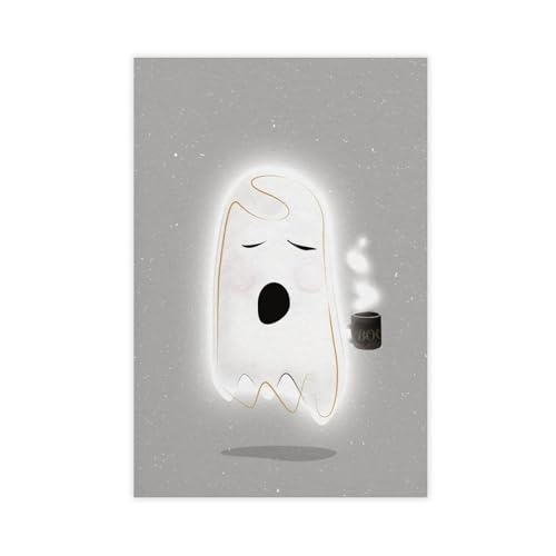 The Ghost Who Drinks Coffee impression sur toile cocooning pour salon et bureau
