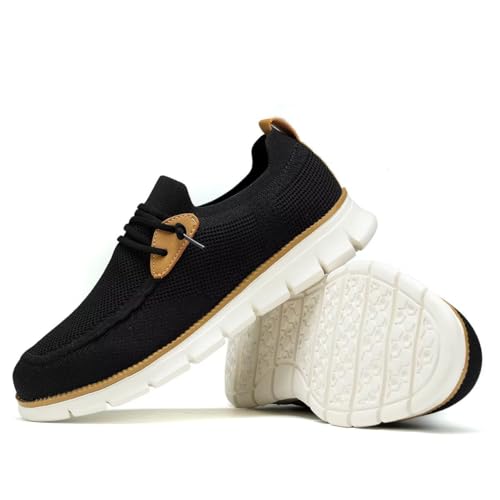 Baskets décontractées homme noires et blanches pointure 40 en maille - 7