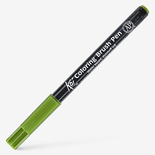 MARCADOR PINCEL ARTISTICO KOI COLORING BRUSH - 130 VERDE SAP - USO PROFISSIONAL