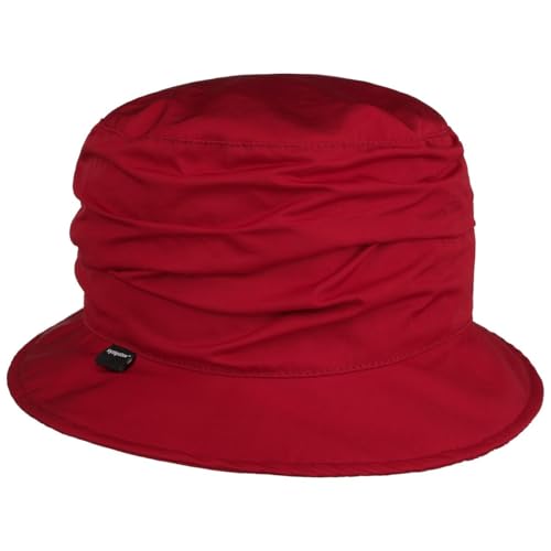 Seeberger Uni Sympatex Stoffhut Glockenhut Regenhut Damenhut Damen - mit Futter Herbst-Winter Herbst Winter - L (58-59 cm) rot