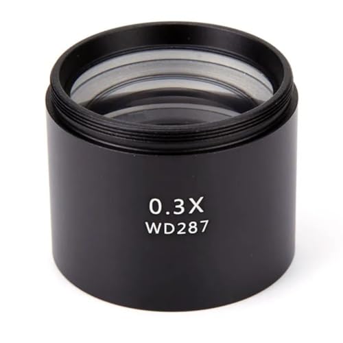 ラボ用顕微鏡アクセサリー WD165 0.5X 0.3X 2X 0.7X 実体顕微鏡レンズ L 1-7/8 インチ (48mm) 取り付けネジレンズ付き(0.3X)