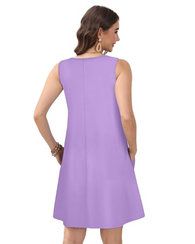 Image of CHICGAL Womens Summer Dresses Casual Sleeveless Loose T Shirt V Neck Sundress Swing Beach Cover Up with Pockets 2026