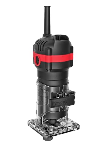 Image of Kress KU602 550W 6.35mm Palm Router | Compact Wood Trimmer with 33,000 RPM Speed, Dustproof Design, Air Duct Cooling & External Carbon Brushes | Lightweight Router with Guide Accessories