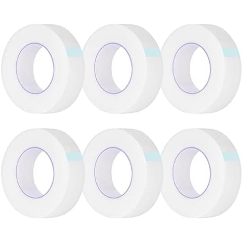 Kirecoo 6 Rolls Adhesive Eyelash Tape, Breathable PE Lash Tape,Eyelash Extension Supplies - 9 m/10 Yard Each Roll (Transparent) Cover