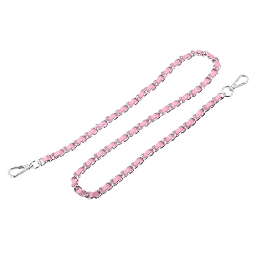 Sangle de chaîne de sac à main de rechange anse plate rose argenté 81cm