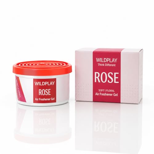 Image of Wildplay Rose Car Gel Freshener 80g - Long Lasting Rose Fragrance, Spill Proof Gel Air Freshener, Odor Eliminator, Dashboard Perfume for Fresh and Pleasant Car Interior