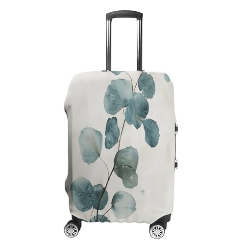 Travel Wheeled Suitcase Sleeve Dustproof Anti-scratch Green Eucalyptus Leaves Luggage Case Protective Cover For 19-32 Inch Luggage