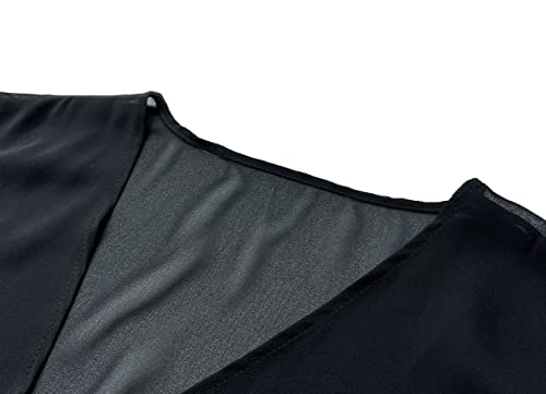 FINOCEANS Womens Floral Chiffon Kimono Cardigans Loose Beach Cover Up Half Sleeve Tops3