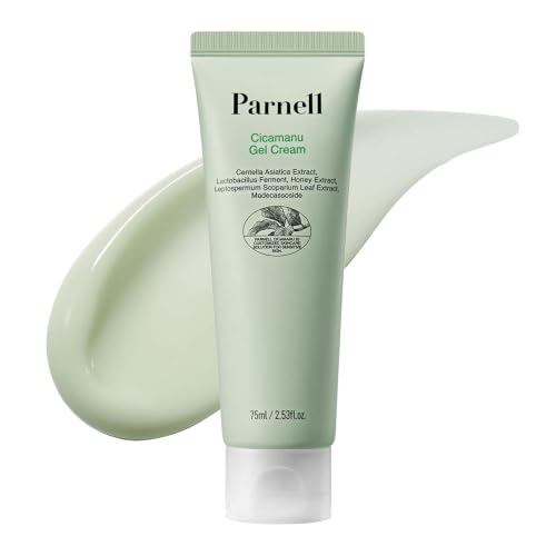 Parnell Cicamanu Gel Cream, Manuka Honey & Cica Moisturizer for Sensitive Skin. Hyaluronic Acid Soothing Face Cream (2.53 Fl Oz / 75ml)
