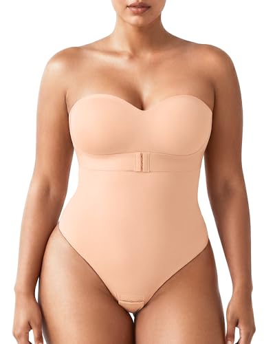 Image of Shapewear Bodysuit Tummy Control Strapless Bra Shapewear for Women Strapless Faja Body Shaper Thong Light Shapewear