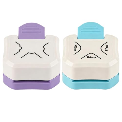 2PCS Paper Corner Rounder, Corner Punch 3 in 1 (R4/R7/R10mm) Corner Cutter for Card Making, Laminate, Cardstock, Scrapbooking and Paper Crafts, Business Cards