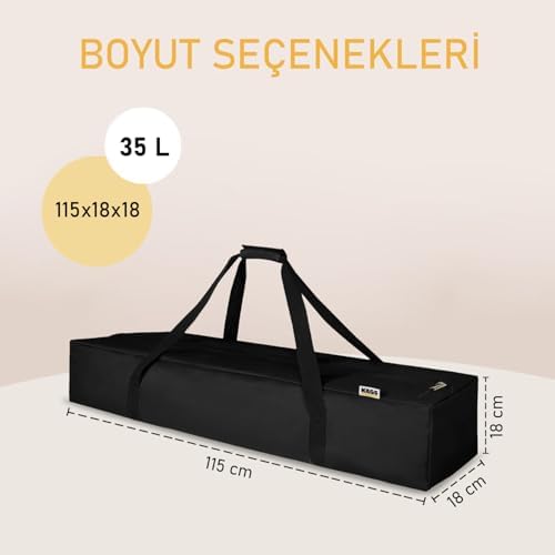 Haegs Taşıma Çantası, İnce Uzun Çok Amaçlı Alet Tripod Olta Çantası, Fermuarlı Dayanıklı, Kamp Malzemeleri Saklama Çantası, 35L (115 x 18 x 18 cm) Siyah - Görsel 2