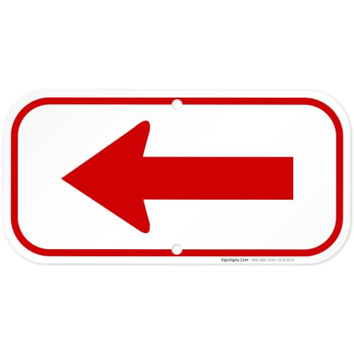 Panneau flèche rouge gauche durable en aluminium résistant Sigo Signs
