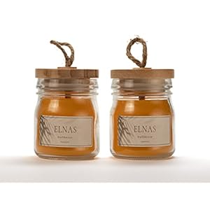 Duftkerzen Geschenkset, 2er-Set-Duftkerzen im Glas aus 100% Bienenwachs und ätherischen Ölen, natürliche Holzdochtkerze…