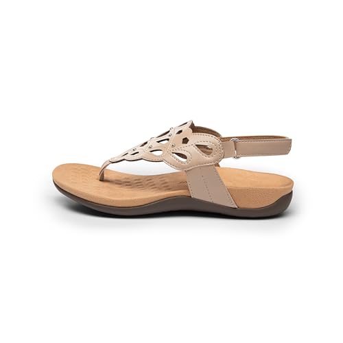 Image of Athlefit Orthopedic Sandals for Women Summer Adjustable Orthotic Thong Sandals with Arch Support