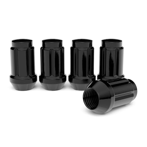 Image of StanceMagic - 23pcs Tuner Spline Lug Nuts - 1 /2x20 Threads, Closed End, Cone Seat - Includes Socket Key Tool - Compatible with Jeep Cherokee Wrangler Liberty and More - Black, 1.4in Length