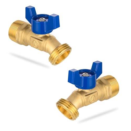 50-Pack HeSun Outdoor Hose Bibb Faucet/Valve,1/4-Turn Garden Spigot,3/4" Male NPT Inlet x 3/4" Male Hose Thread (GHT) Outlet,Blue(SILLCOCK048-50)