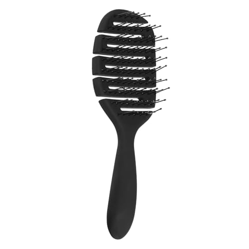Image of Combelle Curved Vented Hair Brush, 21 cm, Black | Detangling Comb for Wet, Dry, Curly, Thick Hair | Faster Blow Drying, Anti-Frizz, Heat-Resistant for Women, Men & Kids (black /-)