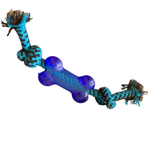 Kit 4 brinquedos para cachorro Mordedor puxador Bola Corda Azul