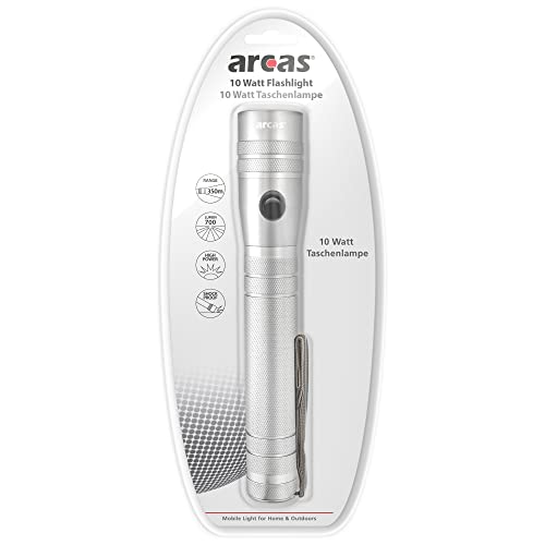 Lampe LED 10W Arcas résolvez les pannes de courant avec cette torche aluminium noire puissante